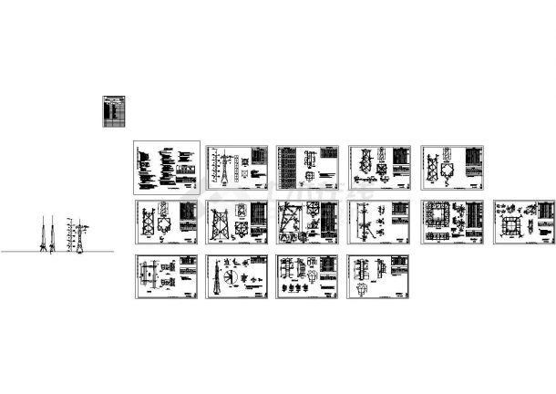 某标准型移动通信25米铁塔结构详细设计施工CAD图纸-图一