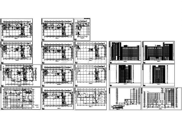办公楼设计_无锡12层办公楼建筑设计施工cad图纸，共十八张-图一