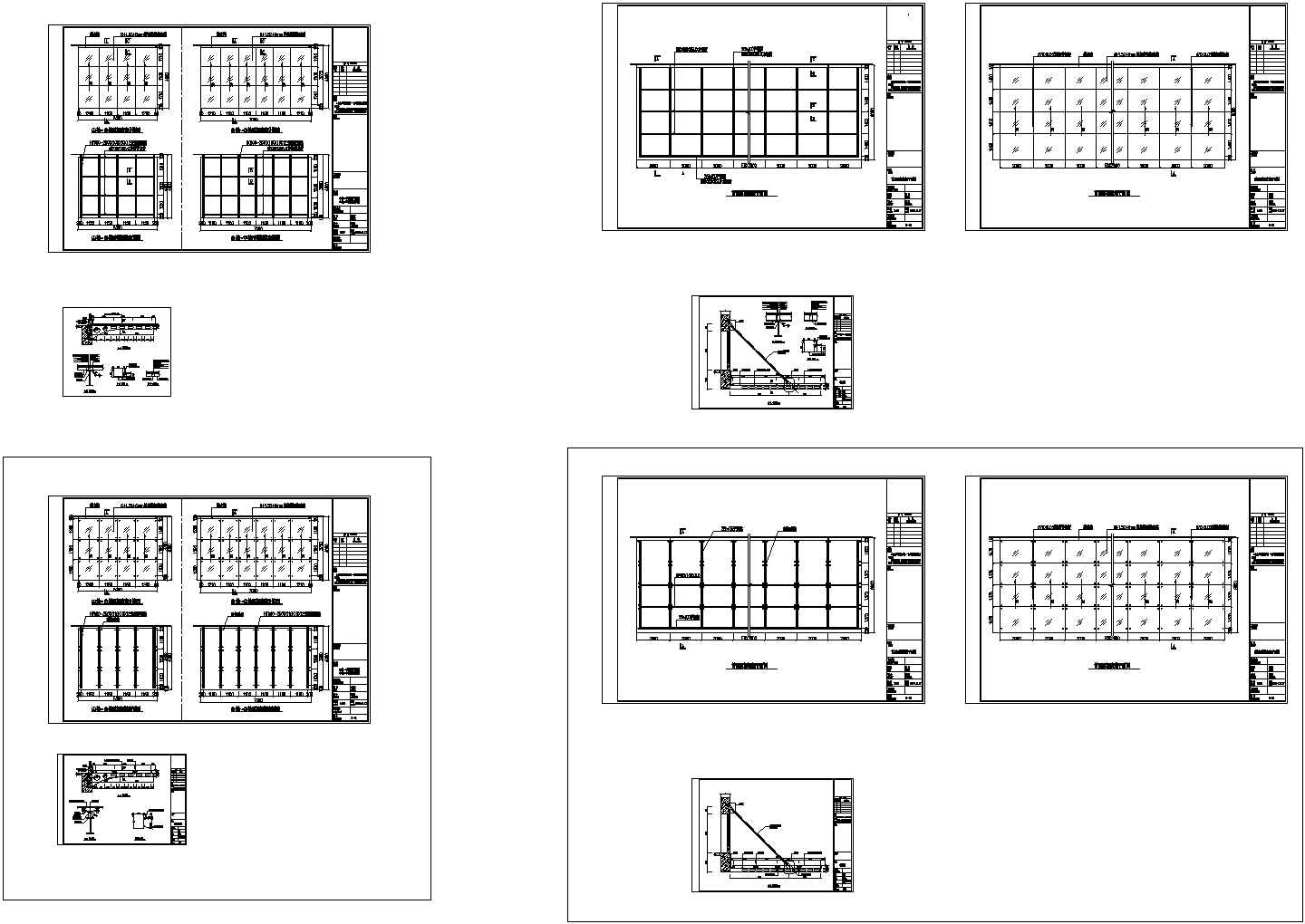 某钢结构玻璃雨棚结构施工CAD全套图纸