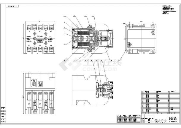 某标准型交流接触器设备电气原理设计施工CAD图纸-图二