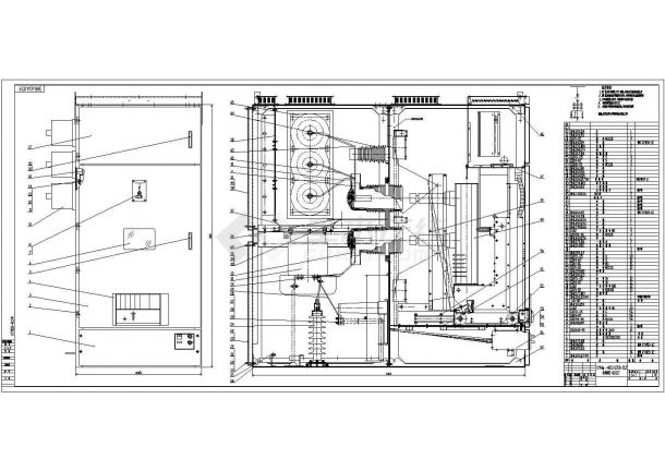 某标准型kyn58-40.5装配电气原理设计施工CAD图纸-图一