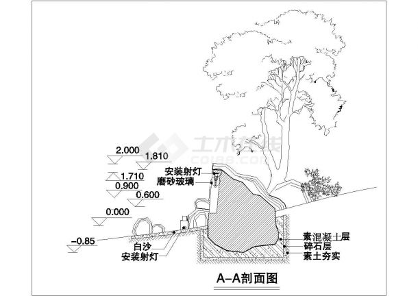 某植物景墙规划设计cad建筑施工详图-图二