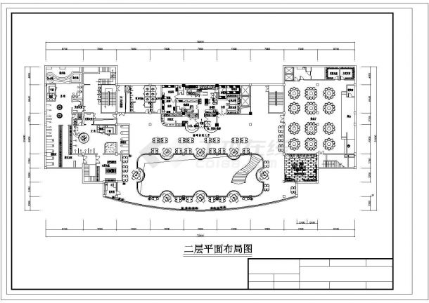 郑州市某商务星级酒店3层大堂平面布置设计CAD图纸-图二