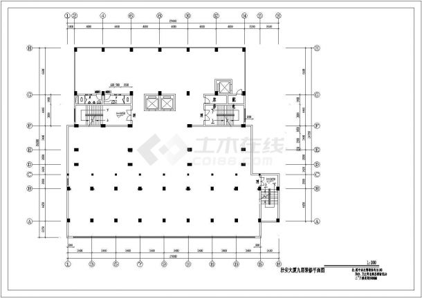 沧州市广汇路某12层框架结构商务酒店平面设计CAD图纸-图一