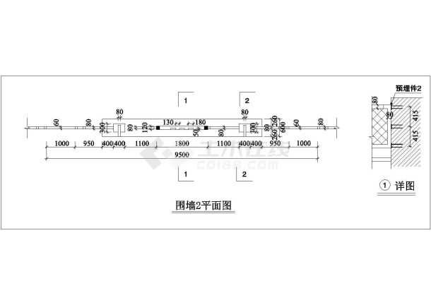 某小区特色围墙设计cad施工详图（甲级院设计）-图一