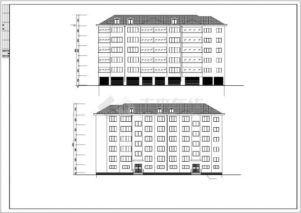 西安市锦雁花园小区2600平米5层框架结构住宅楼建筑设计CAD图纸-图二