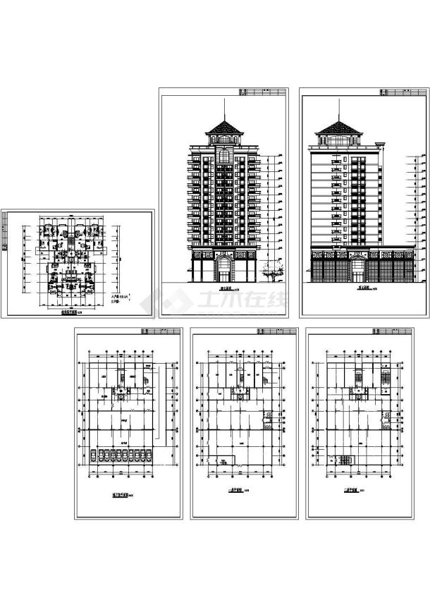 某地精品小高层住宅楼建筑方案设计图-图一