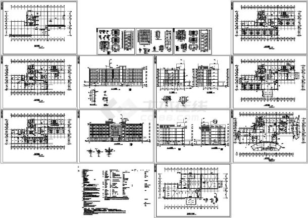 安徽某综合医院建筑施工CAD全套图纸-图一