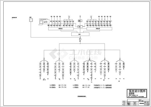 北京某职业学院实验楼电缆电视系统设计CAD图纸-图一