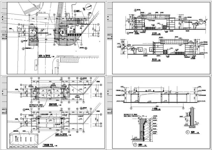 某工业公司气派大门建筑设计cad全套施工图（标注详细）_图1