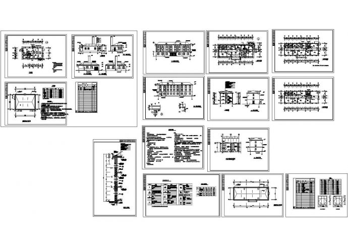 某地大型营房全套建筑CAD施工设计图纸（含各层平面图）_图1