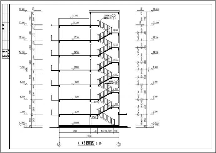 马鞍石某小区4200平米左右钢混框架结构住宅楼建筑设计CAD图纸_图1