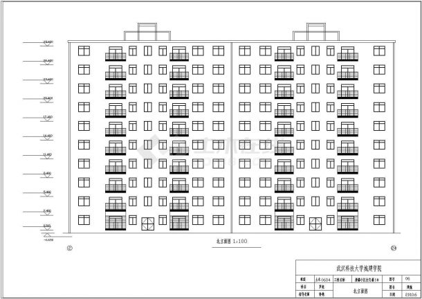 9200平米10层框架填充墙结构住宅楼建筑+结构设计CAD图纸-图二