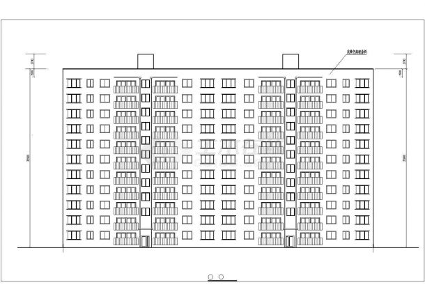 宿迁市澄荷花园小区11层框架结构住宅楼建筑设计CAD图纸-图二