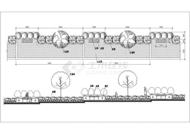 某花园入口绿化规划设计cad施工详图-图二