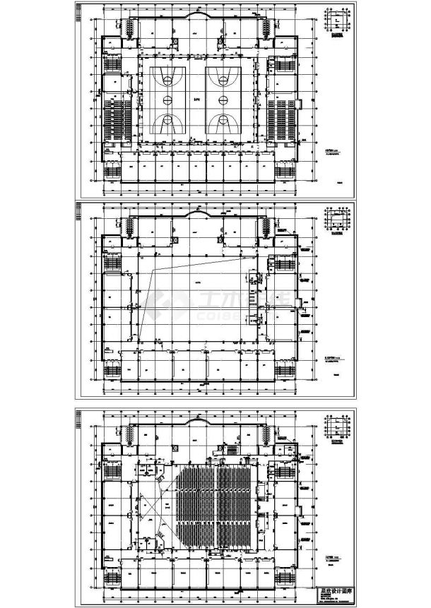重庆某高级技术学院6层教学楼动力平面设计CAD施工图-图二