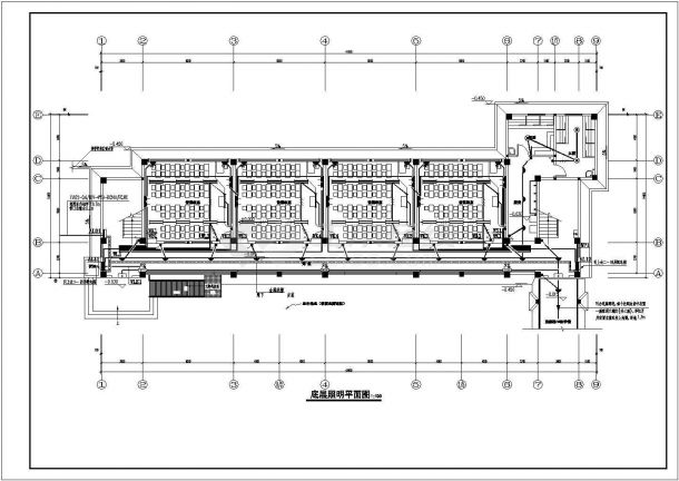 1865.54㎡四层学校教学楼强弱电施工CAD图-图二