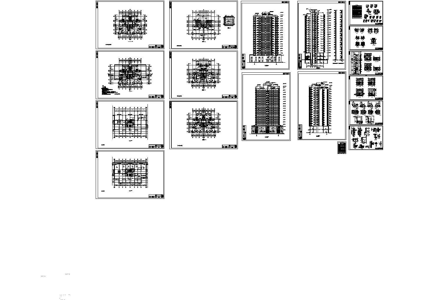 [北京]某地高层单身公寓全套建筑cad施工设计图纸