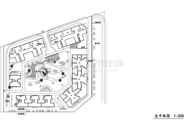 某现代高档住宅小区规划设计cad总平面施工图（甲级院设计）-图一