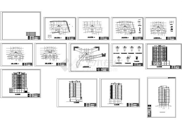 某现代高档住宅小区高层剪力墙结构住宅楼设计cad全套建筑施工图（标注详细）-图二