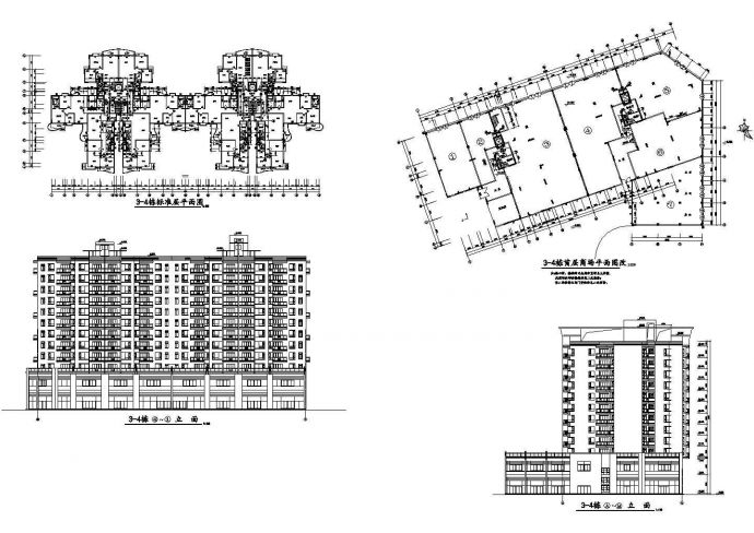 某现代高档住宅小区小高层住宅楼设计cad建筑方案图（甲级院设计）_图1