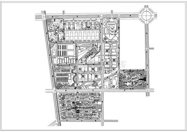 某市开发区整体规划设计cad总平面大样图纸（甲级院设计）-图一