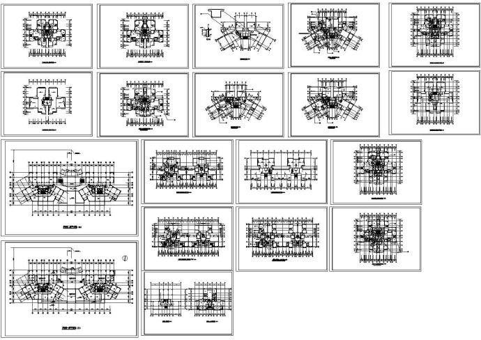 某高档住宅小区高层住宅楼设计cad建筑平面方案图（含建模图）_图1