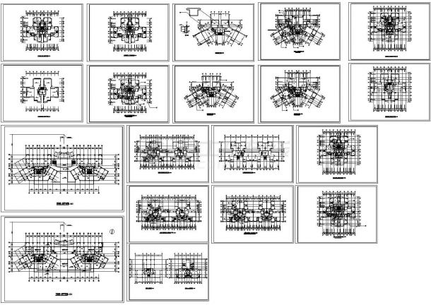 某高档住宅小区高层住宅楼设计cad建筑平面方案图（含建模图）-图二