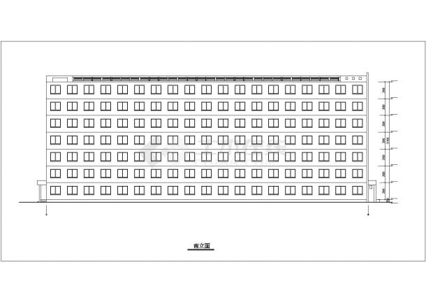 西安市某高校7300平米7层砖混结构结构宿舍楼建筑设计CAD图纸-图一