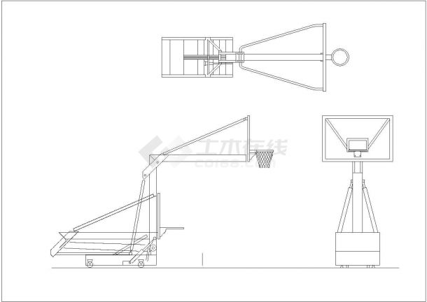 某篮球场规划设计cad建筑施工详图-图二
