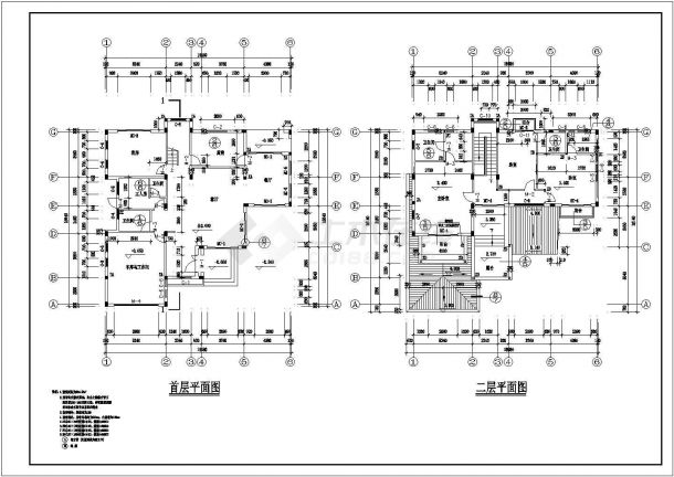 南宁市某村镇290平米2层砖混结构乡村别墅建筑设计CAD图纸-图一