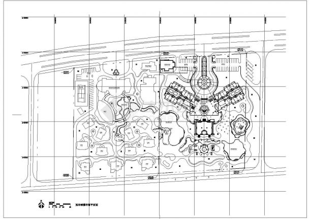 某园林景观广场绿化灌溉设计cad总平面施工图-图一