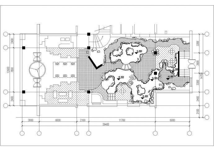 沈阳鑫茂大厦写字楼屋顶的景观花园平面绿化设计CAD图纸_图1