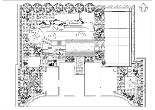 上海市信融大厦写字楼屋顶景观花园平面绿化设计CAD图纸-图一