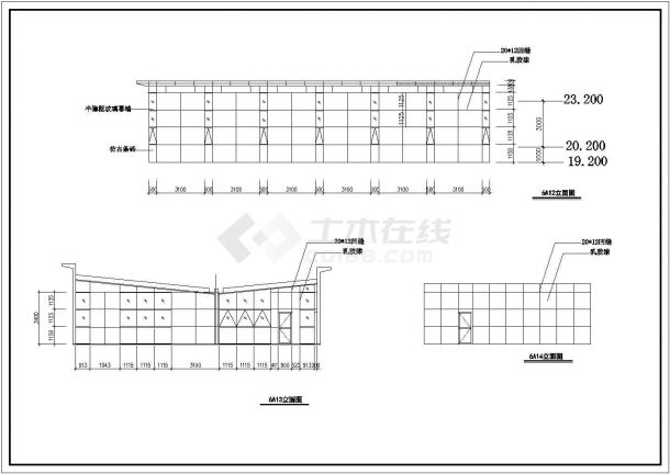 哈尔滨市某市政单位办公楼屋顶景观花园全套设计CAD图纸-图二