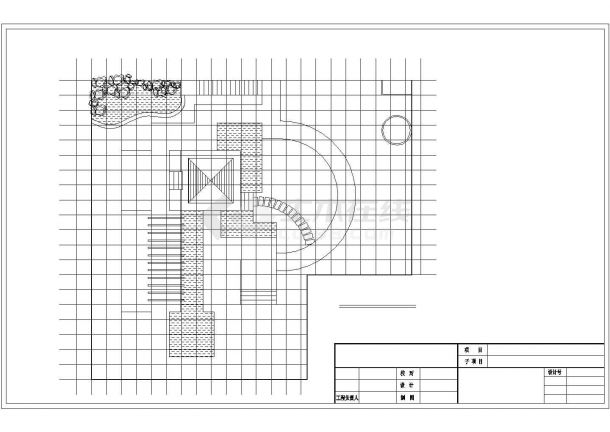 烟台市某企业单位办公楼全套景观花园全套设计CAD图纸-图一