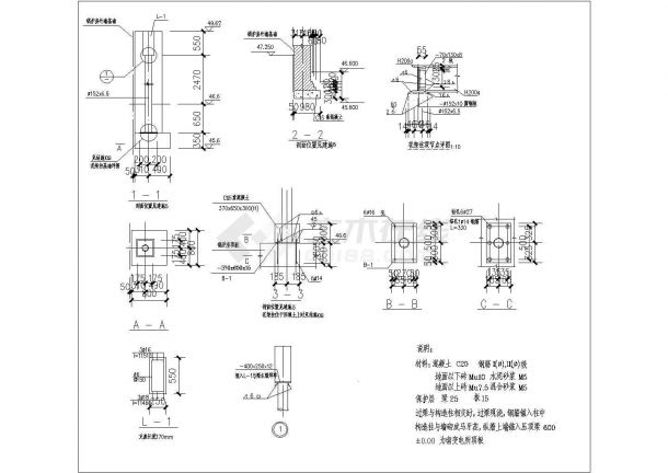 某儿童滑梯设计cad建筑施工详图（含结构设计）-图二