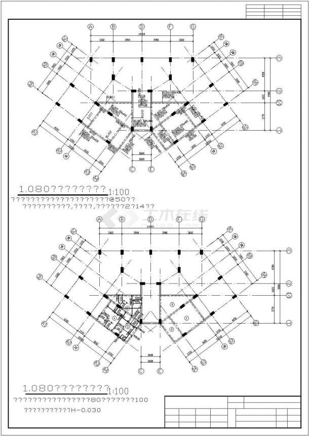 六层框架结构棚户区建筑结构设计施工图-图一