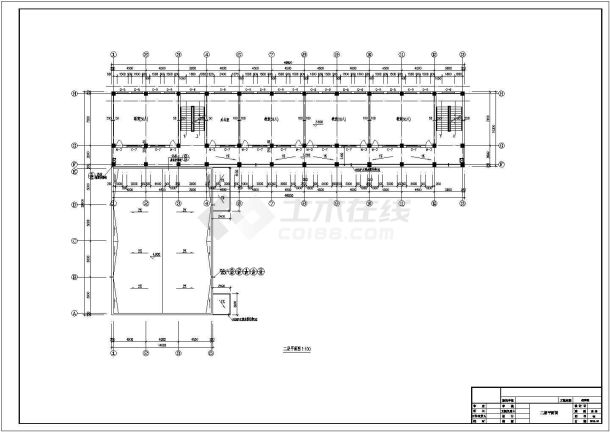 某中学1500平米三层教学楼建筑设计施工图-图二