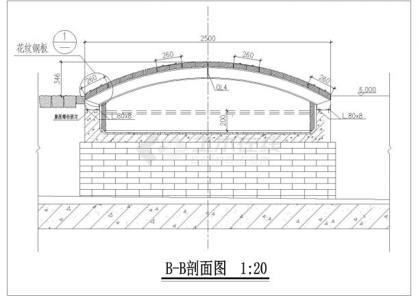 某景观小拱桥设计cad建筑施工详图-图二