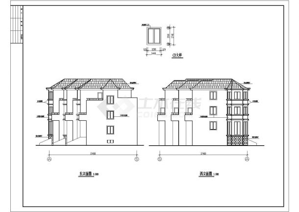 地中海风格大型别墅建筑设计图-图二