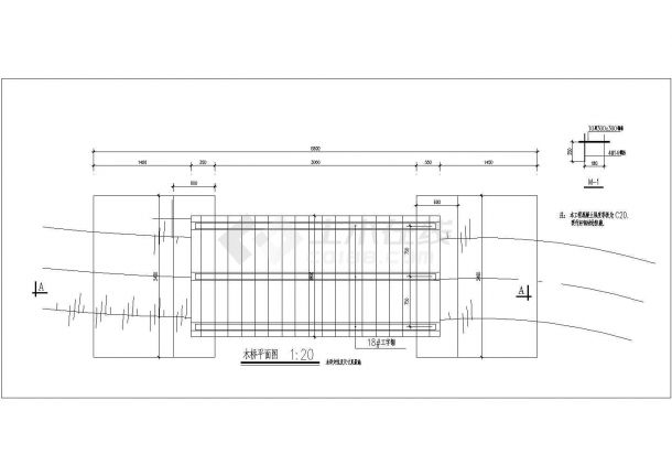 某景观木桥设计cad建筑施工大样图-图二