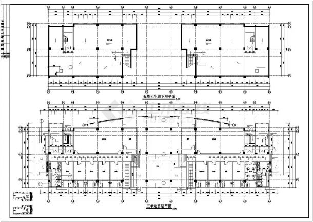 武汉市汉阳路某小区6层砖混住宅楼多个单元平面设计CAD图纸-图二