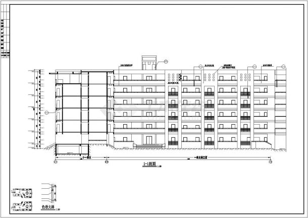 包头市某职业学员6000平米6层砖混结构宿舍楼建筑设计CAD图纸-图一