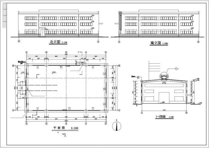 东莞市某大型工厂600平米钢结构厂房全套建筑设计CAD图纸_图1