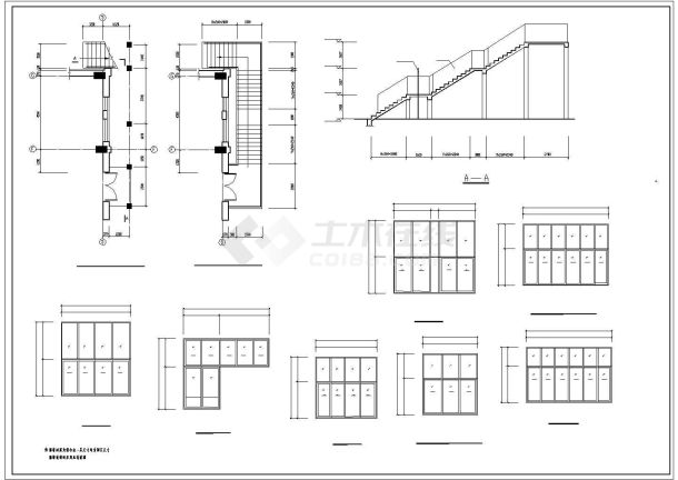 扬州市某高级中学2层砖混结构学生食堂建筑设计CAD图纸-图一
