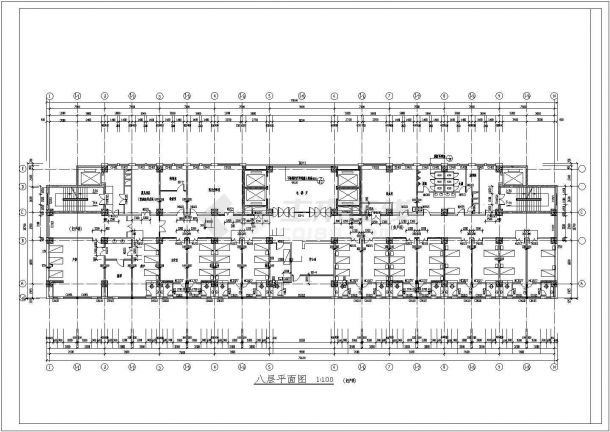 扬州保定市某乡镇医院建筑施工设计CAD图纸-图二