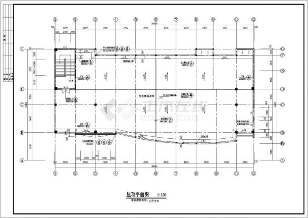 泰州市某四层医院门诊楼施工设计CAD图纸-图二