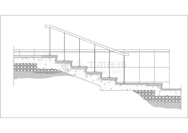 某景观阶梯设计cad建筑施工详图-图二