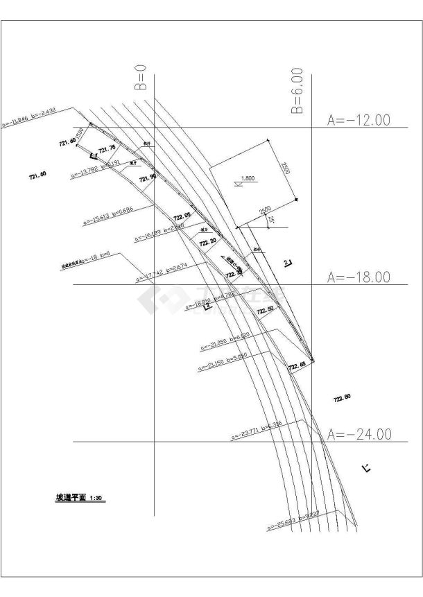 某景观坡道设计cad建筑施工详图-图二